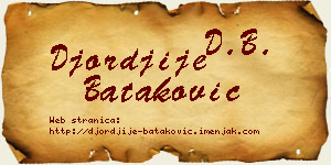 Đorđije Bataković vizit kartica